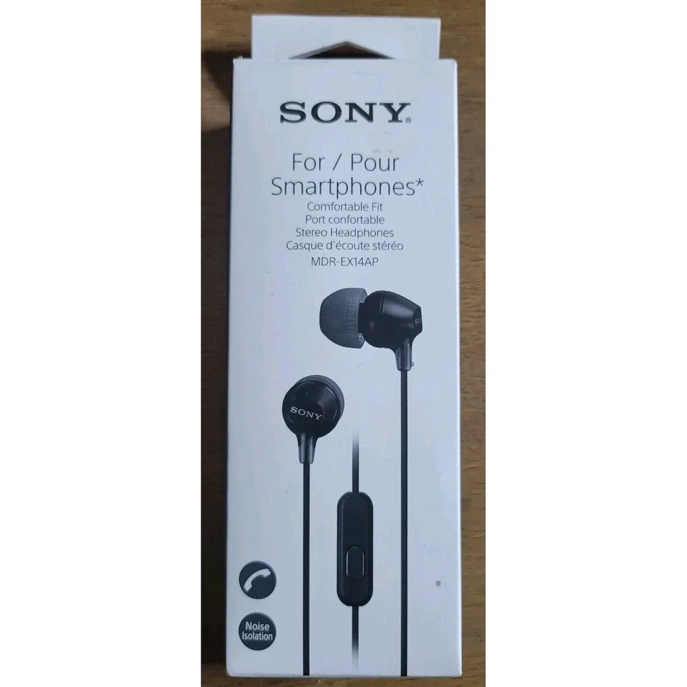 NEW Sony EX14AP Stereo Wired Earbud Headphones MDREX14AP - BLACK